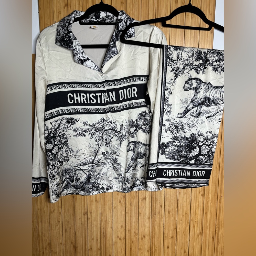 Cute black and white pajama set